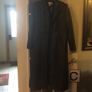 Newport News-Easy Style Long Length Leather Coat
